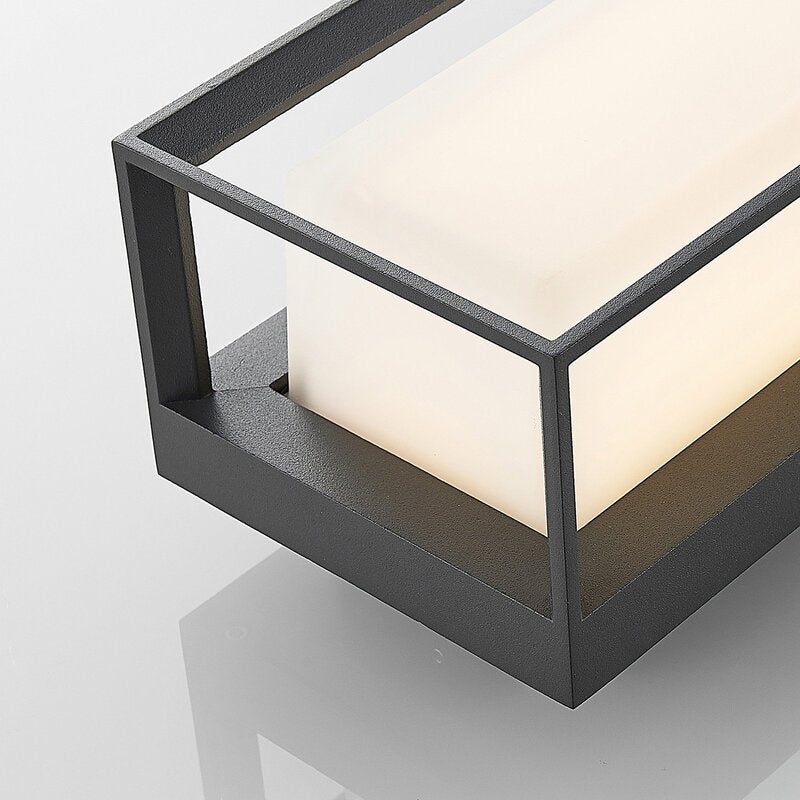 Lucande Wandleuchte Außenleuchte LED Lampe Wandlampe dunkelgrau Glas IP65 - 4251096569384