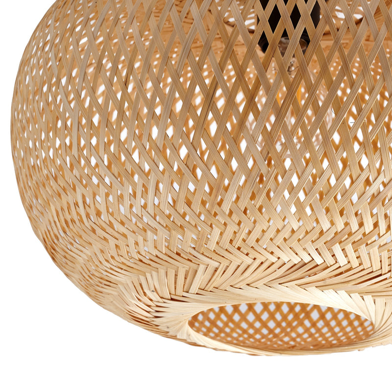 Lindby Deckenleuchte Kessia LED Lampe Hängeleuchte dimmbar natur Ø40cm 38cm - 4251911793253
