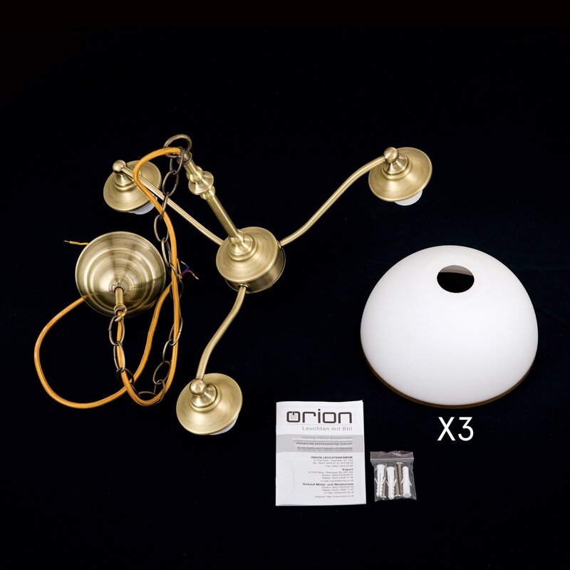 Hängeleuchte Old Lamp mit Kettenabhängung 3-flg Hängelampe Lampe SIEHE TEXT/FOTO - 9003090274031