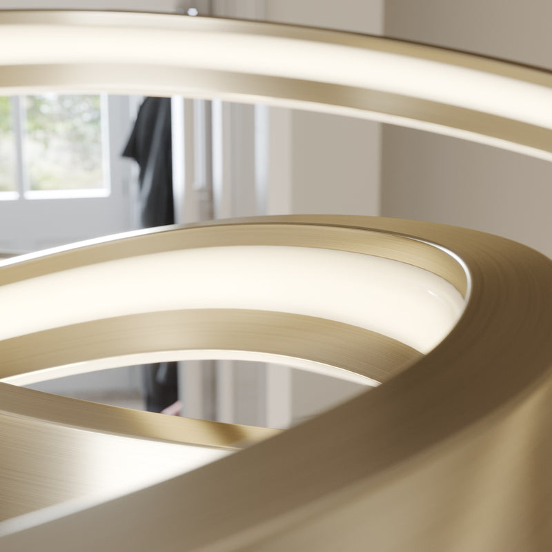Lucande Hängeleuchte Pendelleuchte Gunbritt LED Lampe dimmbar silber Ø80cm - 4251096572681