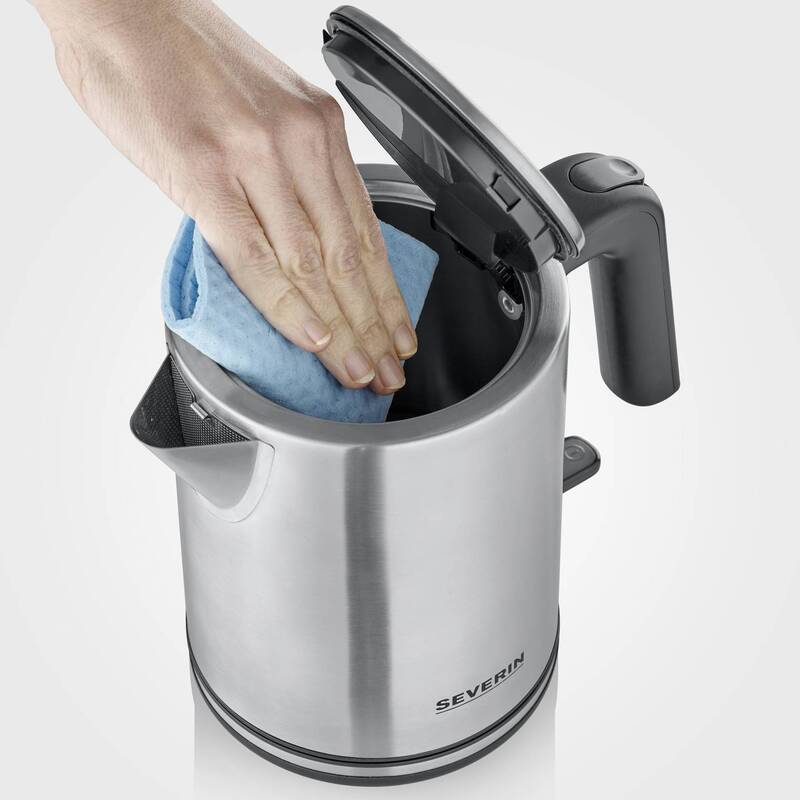 Severin Wasserkocher WK3489 Edelstahl 1L 2400W mit Kontrollleuchte silber/sch... - 4008146044991