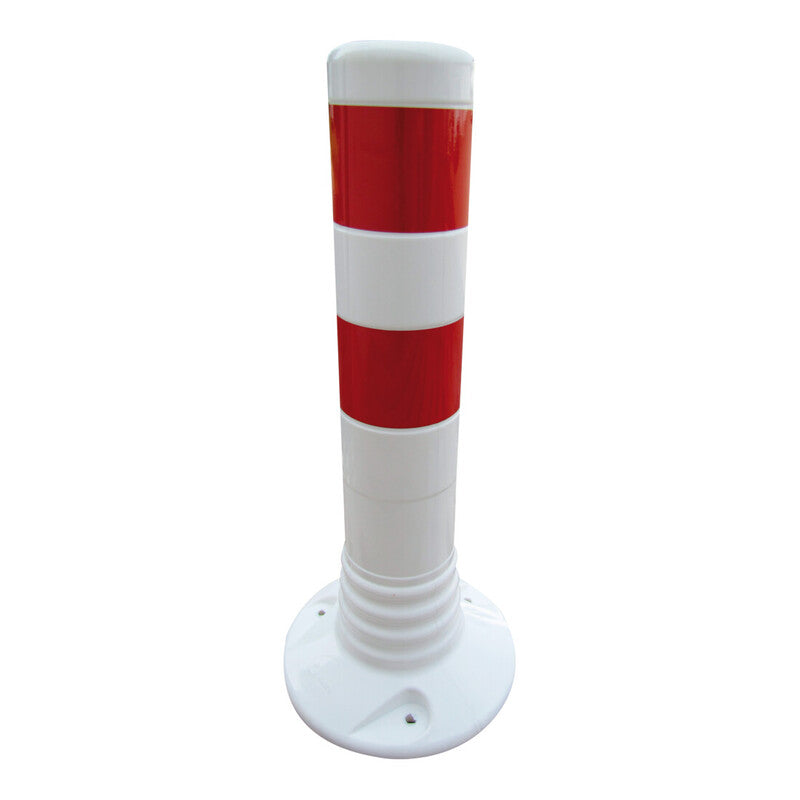 Schake Flexipfosten weiß selbstaufrichtend Ø80mm UV-beständig 450mm 2 Streifen - 0000058795139