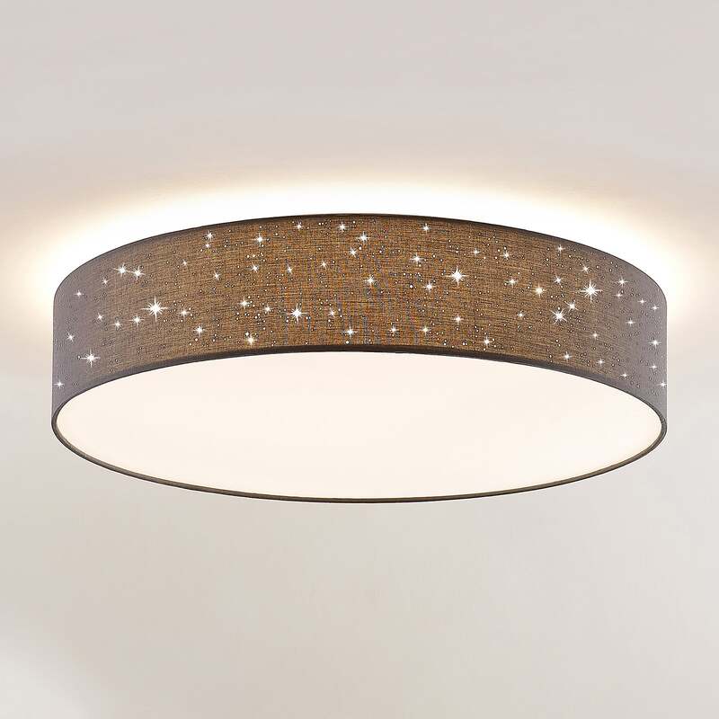 Lindby Deckenlampe Ellamina LED Lampe dimmbar anthrazit Ø60cm mit Fernbedienung - 4251096586602
