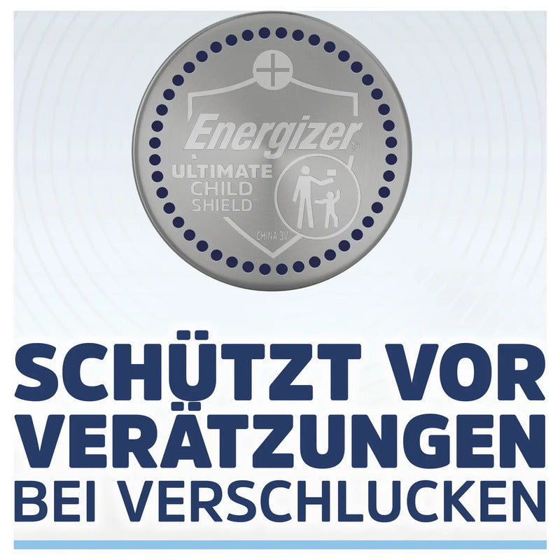 Energizer Knopfzelle CR2032 3V Lithium Batterie Ultimate Child Shield 4 Stück - 7638900452709