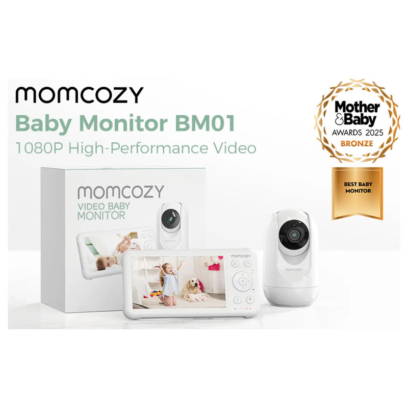 Momcozy Babyphone Babymonitor mit Kamera BM007-WH12BA-A Full HD 5 Zoll weiß - 0647168301732