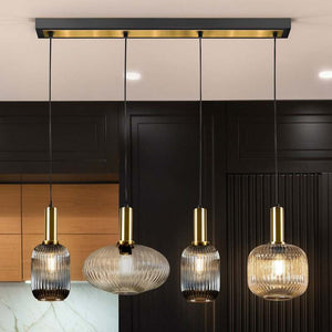 B-Ware Schuller Valencia Hängeleuchte Pendelleuchte Norma Glas bunt Metall 98 cm 4-flg
