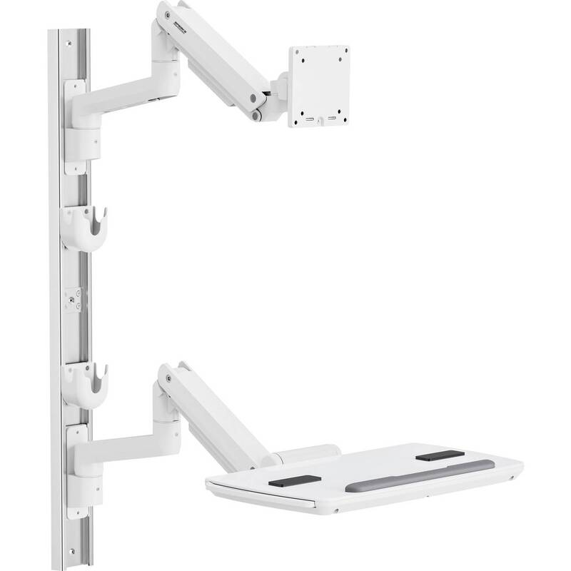 SpeaKa Professional Monitor-Wandhalterung höhenverstellbar 43,2-124,5cm weiß - 4064161486581