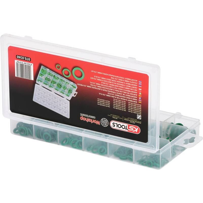 KS Tools O-Ring Sortiment HNBR 270-teilig Handwerkzeug Kunststoffkoffer 150g - 4042146510780