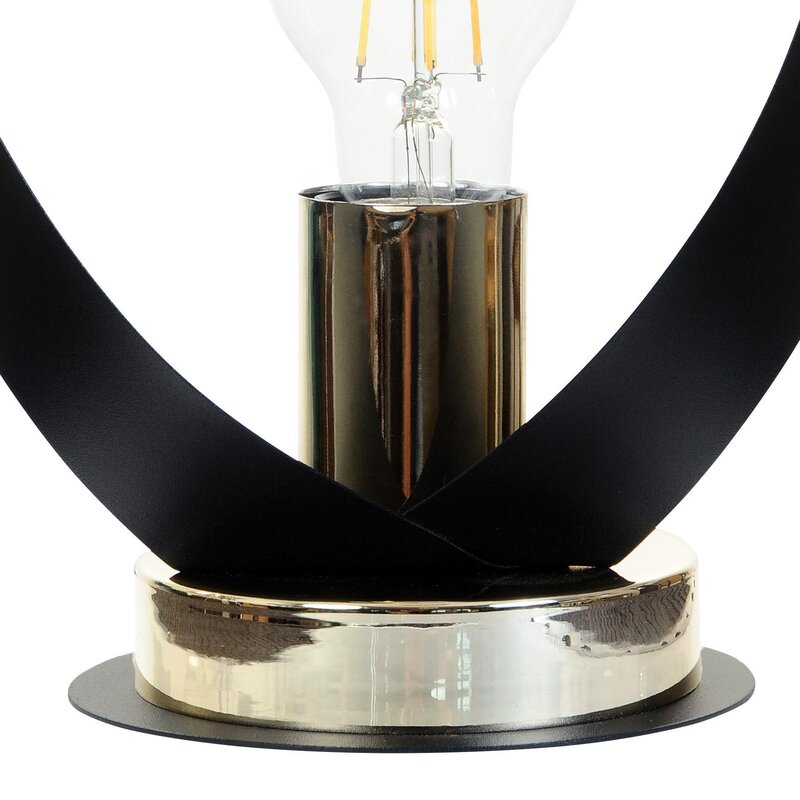 Euluna Tischleuchte Lampe Petla schwarz gold Metall Ø 19 cm Spot Leuchte Licht - 4251911788471