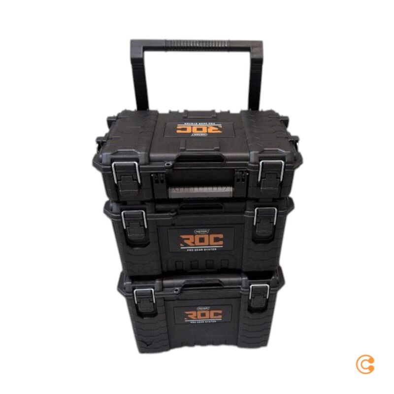 Keter ROC PRO 3tlg. Werkzeugkasten-Set schwarz, stapelbar, IP65, 72 kg - 7290112638168