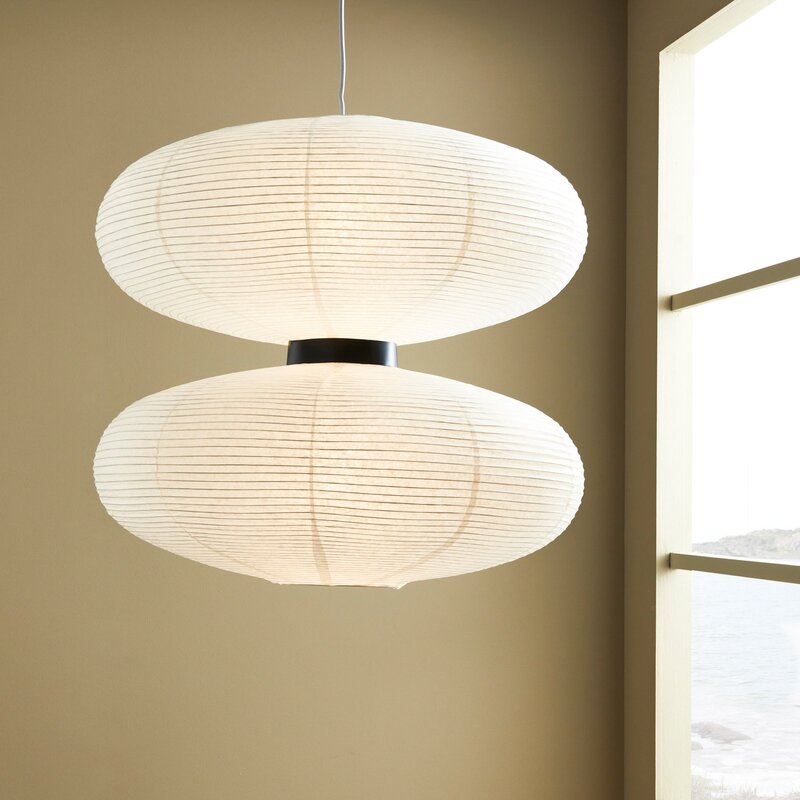 Markslöjd Pendelleuchte Dual mit Papierschirm weiß Pendellampe Lampe Leuchte E27 - 7330024600447