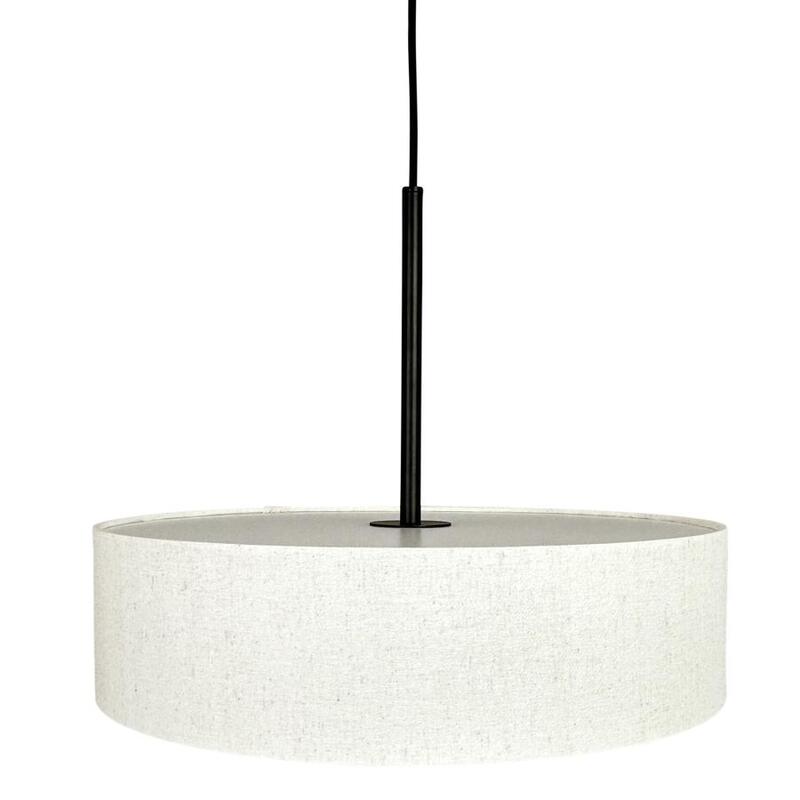 Dyberg Larsen Pendelleuchte Hängelampe Calix Stoffschirm Natur Schwarz 3-flg 757 - 5704709091400