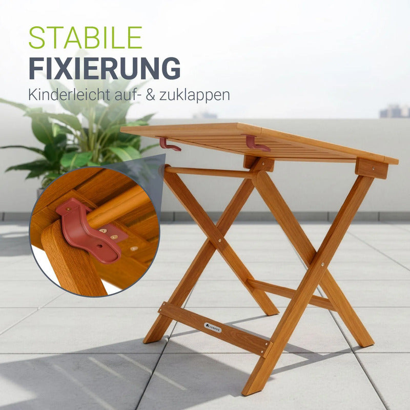 Beistelltisch Zadar klappbar Akazienholz wetterfest 46x46x46cm Gartenmöbel natur - 4262437187389