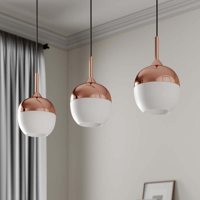 Lindby Pendellampe Rangina LED Hängelampe 3-flammig dimmbar kupfer 100cm - 4251096565423