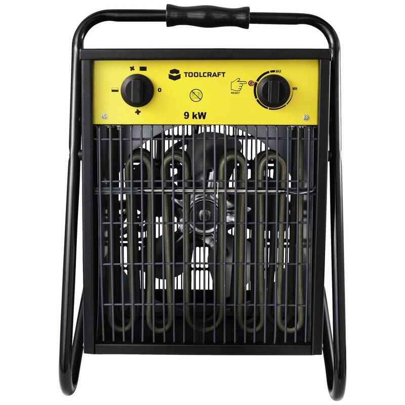 TOOLCRAFT Bauheizer 9000 W Schwarz/Gelb Heizlüfter für 75 m² Räume - 4064161256078
