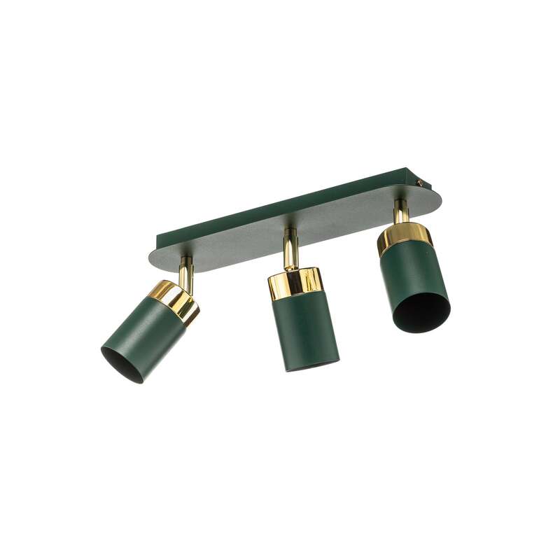 Eko-Light Deckenstrahler Joker LED Strahler dimmbar grün gold 3-flammig 45x6cm - 5902693777199