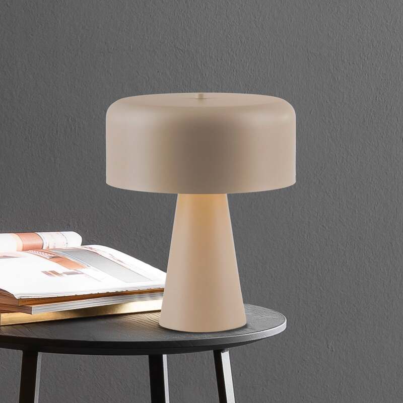 Schöner Wohnen Tischleuchte PENTO LED Lampe Leuchte beige Höhe 35cm Metall E27 - 4043689017682