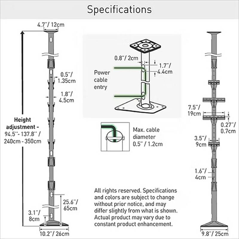 Barkan EV-Ladeständer Außen-Universal 350cm EV-Ladestation schwarz 150kg - 7290019569701