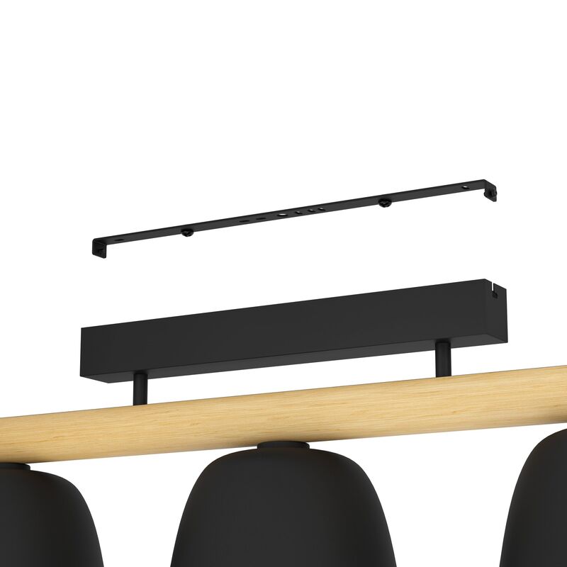 Eglo Deckenleuchte Sherburn 3-flg LED Lampe Leuchte dimmbar schwarz-braun 80cm - 9002759437381