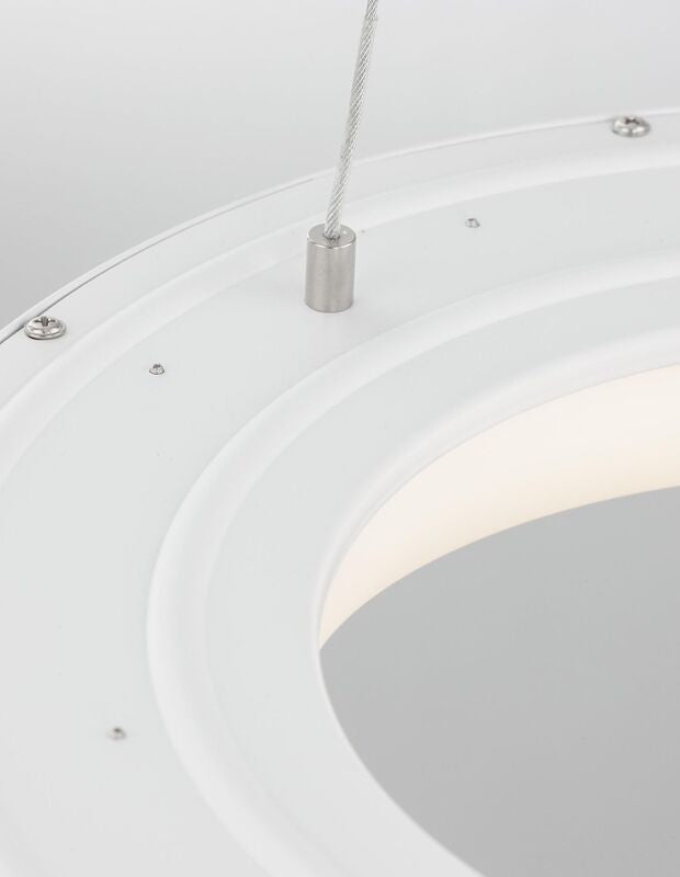 Nova Luce Pendelleuchte Hängeleuchte RANDO THIN LED Weiß Warmweiß dimmbar 38 cm - 5212017420145