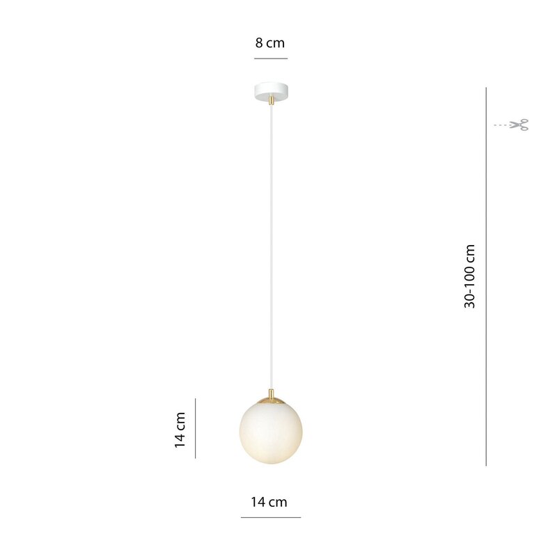 EMIBIG Pendelleuchte Hängeleuchte Royal Glas weiß E14 LED 1-flammig dimmbar - 5901738926134