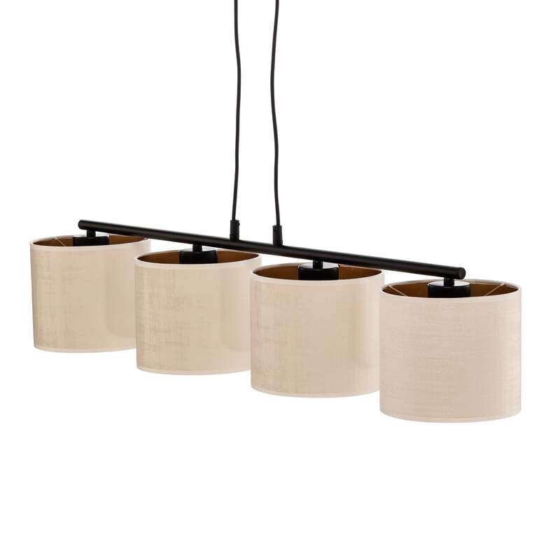 EMIBIG LIGHTING Hängelampe Jari 4fl lang weiß-gold dimmbar 100 cm E27 - 5901738920323