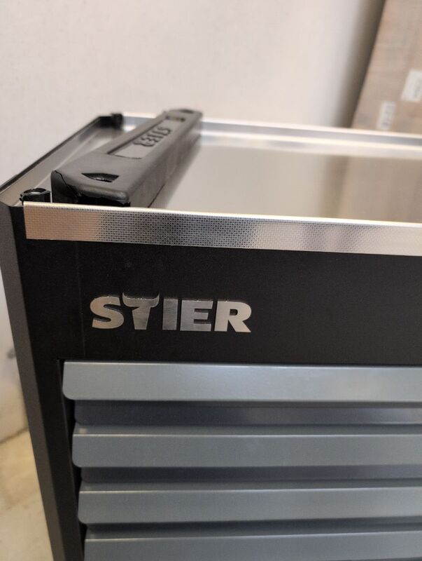 STIER Werkstattwagen Premium 241-teilig Edelstahl-Arbeitsfläche 7 Schubladen - 4251709634874