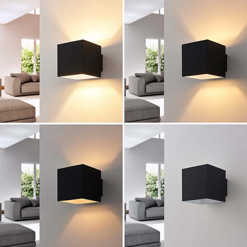 Arcchio Wandleuchte Zuzana LED Wandlampe dimmbar schwarz 10x10cm eckig IP20 - 4251096535884