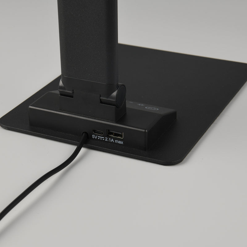 Trio Lighting LED-Tischleuchte Travis schwarz CCT dimmbar Touch USB Lampe Spot - 4017807600216
