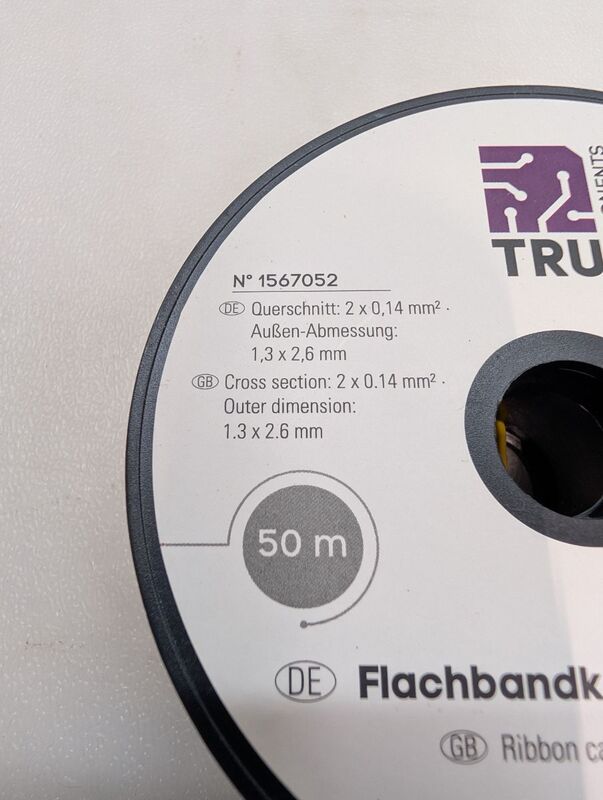 TRU COMPONENTS Litze 2 x 0.14 mm² PVC Kupfer flach 50 m Elektroinstallation gelb - 4016139232263
