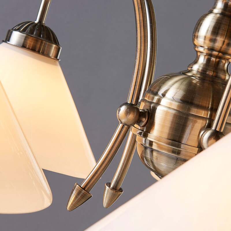 Lindby Pendelleuchte Hängeleuchte Otis LED Lampe dimmbar 5-flammig weiß Ø 68 cm - 4251096525076