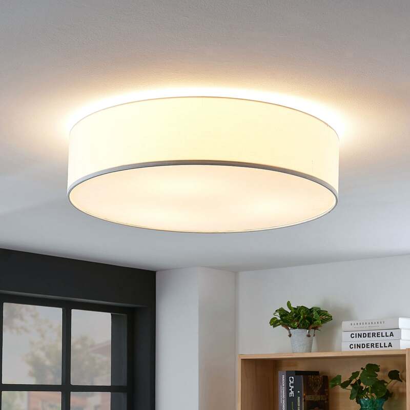 Lindby Deckenlampe Gordana LED Lampe Leuchte dimmbar weiß Ø57cm 15cm hoch - 4251096558814