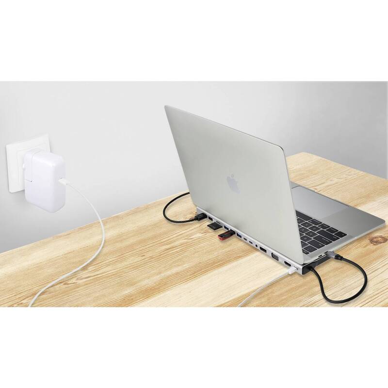 Renkforce USB-C Dockingstation RF-DKS-902 mit Kartenleser 4K HDMI grau - 4064161246857