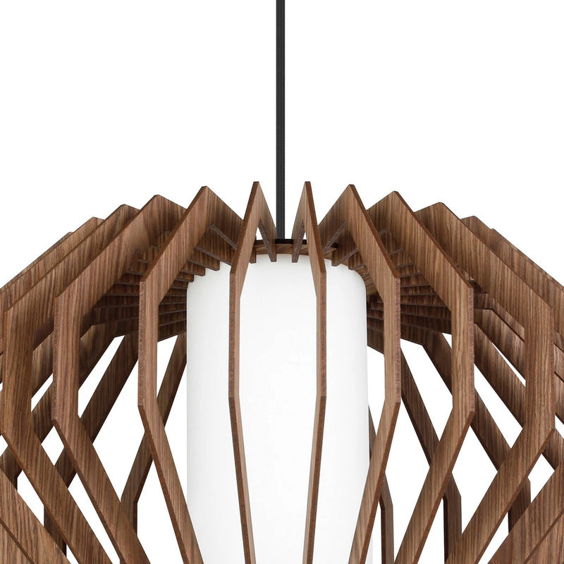 EGLO Hängeleuchte Pendelleuchte Lampe Rusticaria Holz Glas braun weiß E27 LED - 9008606240043