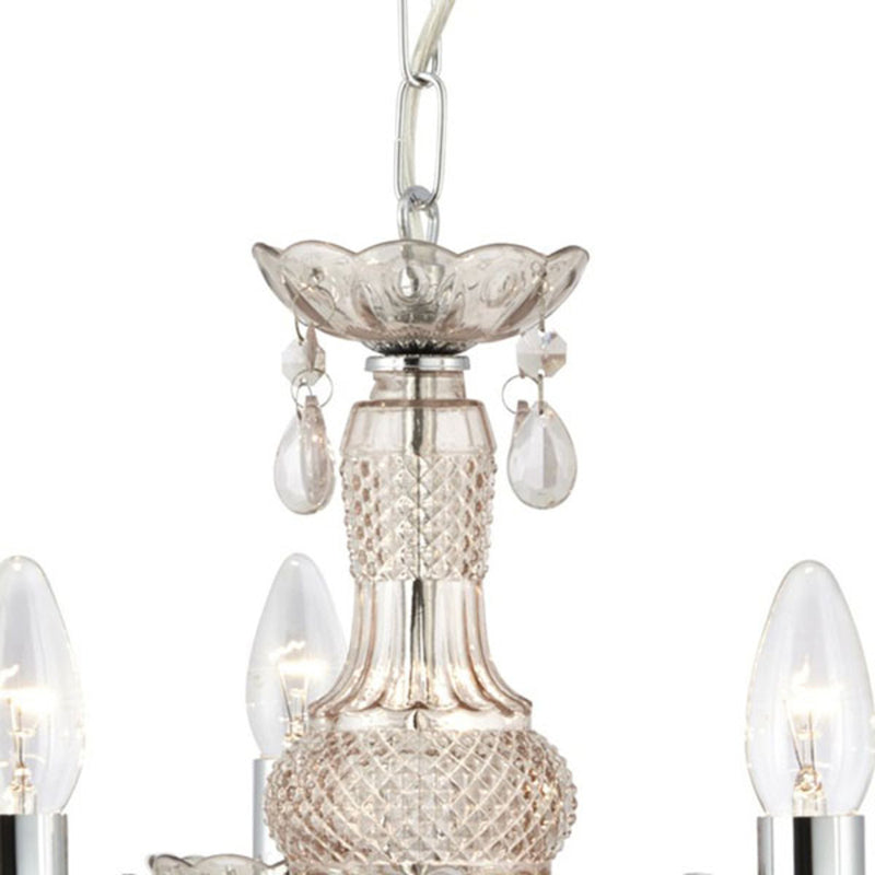 Searchlight Kronleuchter Marie Therese Hängelampe 5-flammig dimmbar braun Ø48cm - 5053423009179