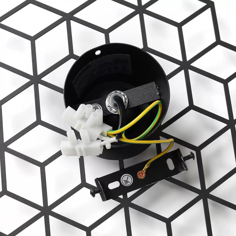 Lucande Alexaru Wandleuchte dimmbar Waben Wandlampe schwarz modern Dekolicht - 4251096579932