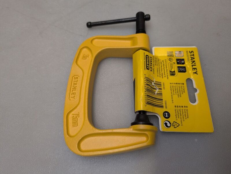 Stanley C-Klemme Spannweite 75mm schwarz-gelb 670g max. Klemmöffnung 7,5cm - 3253560830335