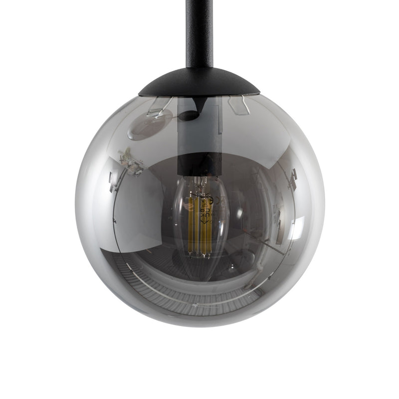 Deckenlampe Atria Hängelampe dimmbar schwarz 2-flg 76cm Höhe Rauchgrau Leuchte - 5907106009973