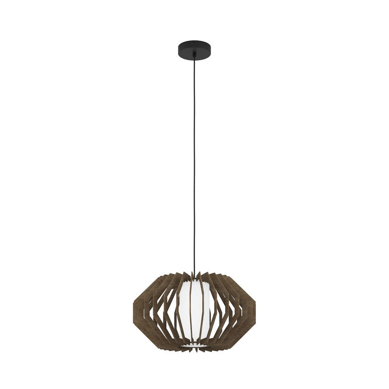 EGLO Hängeleuchte Pendelleuchte Lampe Rusticaria Holz Glas braun weiß E27 LED - 9008606240043