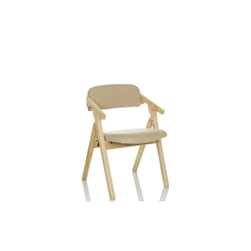 hjh OFFICE Besucherstuhl Klappstuhl SCANDIO Holzrahmen Beige Stoff  - 4064323035008