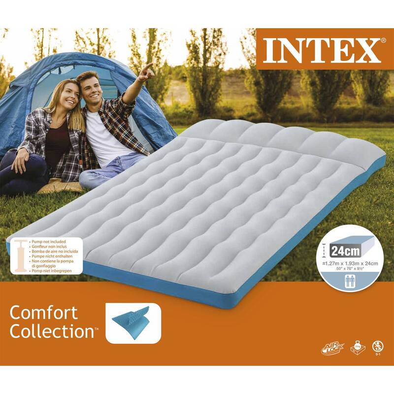 Intex Campingmatratze doppel 193x127x24 cm weiß 273 kg belastbar ideal für Ou... - 6941057408415
