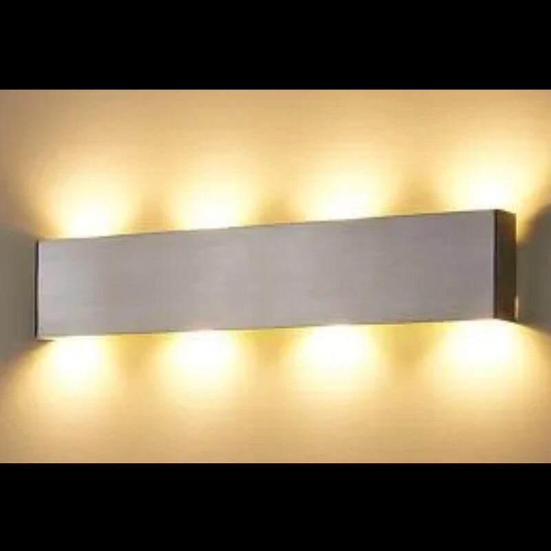 Lampenwelt Wandleuchte Wandlampe Metall COB LED Enja Silber Beleuchtung 46 cm - 4251096510577
