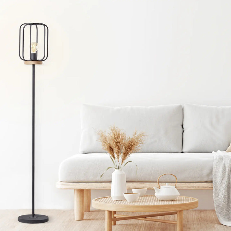 Brilliant Stehlampe Tosh LED Holz dunkel schwarz Lampe Leuchte mit Schalter - 4004353395321