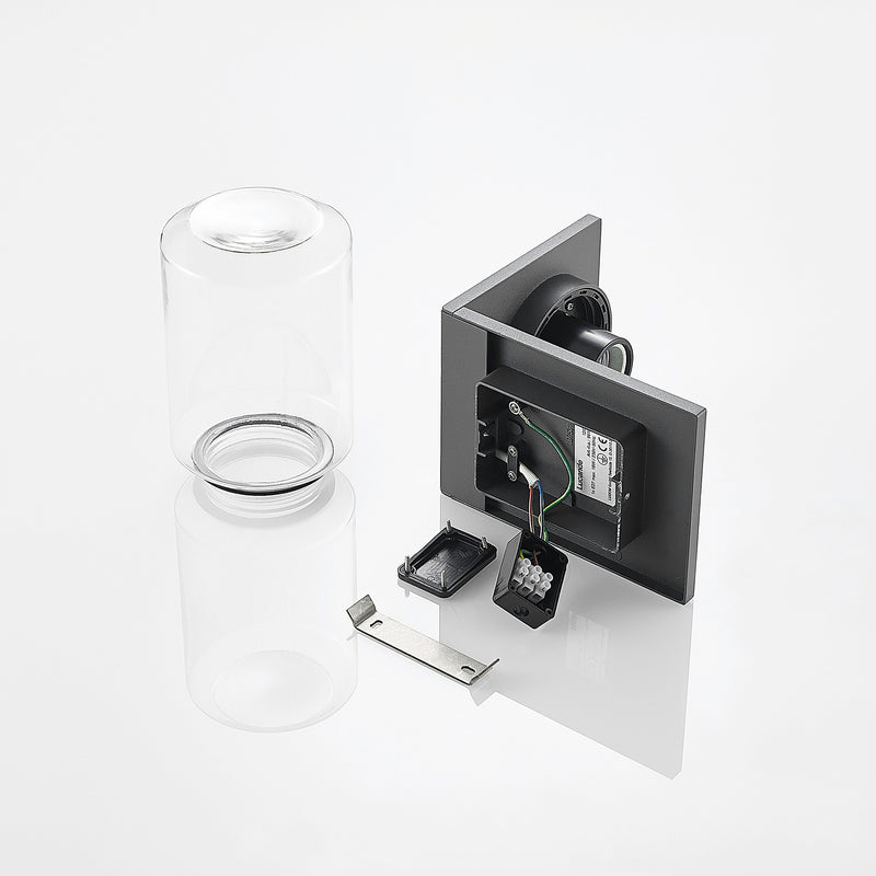 Lucande Außenwandleuchte Semka LED Gartenlampe dimmbar anthrazit 20cm IP54 - 4251096594034