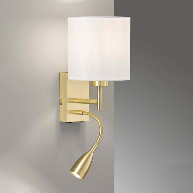 FISCHER & HONSEL Wandlampe Dreamer LED Wandleuchte Leuchte messing weiß 28cm - 4003694303125