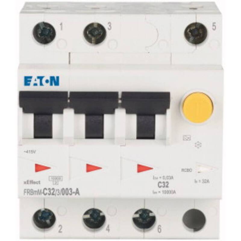 Eaton FI-Schutzschalter Leitungsschutzschalter 3-polig 32A 0.03A IP20 C A 4TE - 4015081673483