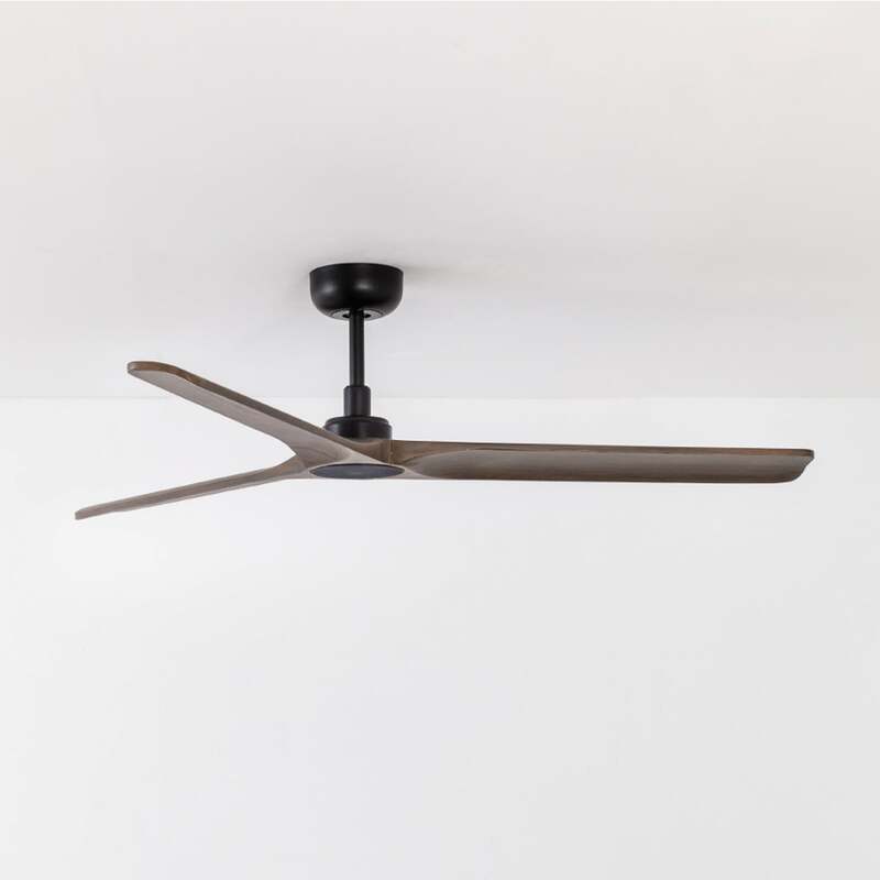 FARO BARCELONA Deckenventilator Heywood schwarz Holz dunkel Ventilator Lampe - 8421776296893