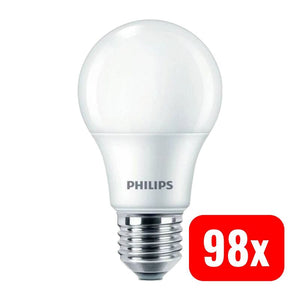 98x B-Ware Philips Glühlampe E27 A60 4.9W warmweiß LED Lampe 470 Lumen Ø60mm 107mm 1 Stück