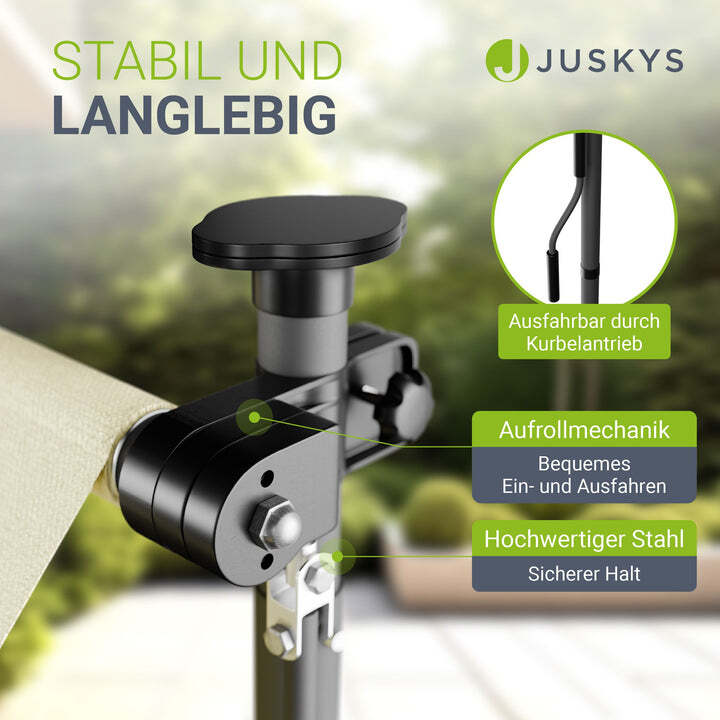Klemmmarkise Kapstadt Sonnenschutz Handkurbel UV-beständig 200x120cm beige - 4262437183695