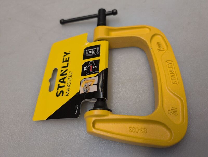 Stanley C-Klemme Spannweite 75mm schwarz-gelb 670g max. Klemmöffnung 7,5cm - 3253560830335